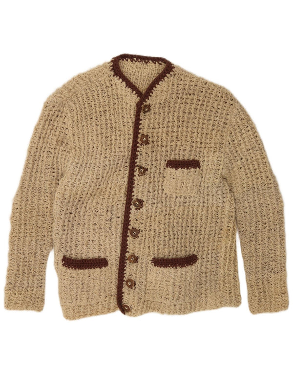 Sweter damski w stylu vintage, UK 14, średni beż, blok kolorów