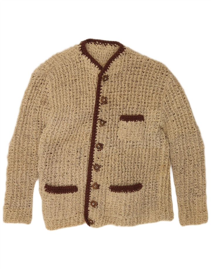 Sweter damski w stylu vintage, UK 14, średni beż, blok kolorów