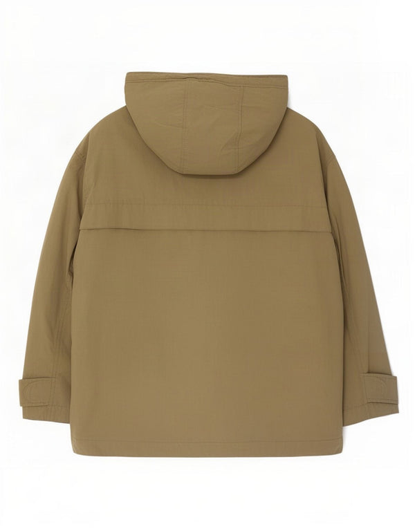 Damska kurtka oversize z kapturem i kapturem Zara UK 14, średnia bawełna khaki