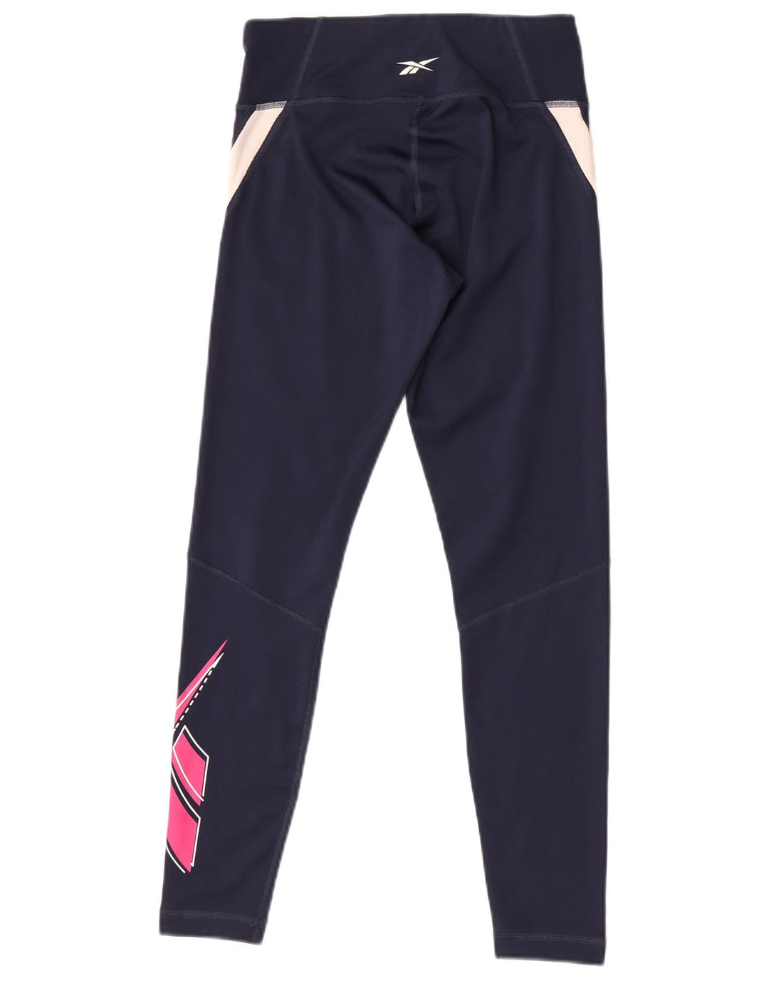 Damskie legginsy Reebok Graphic UK 8/10, małe, granatowe, z blokami kolorów