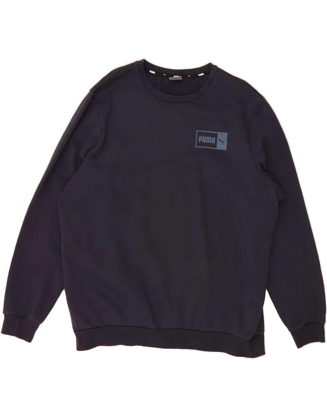 PUMA Mens Sweatshirt Jumper XL Navy Blue Cotton Vintage Puma and Second-Hand Puma from Messina Hembry 