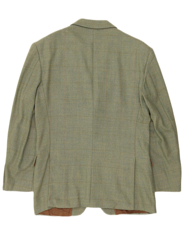 Brooksfield Mens 2 Button Blazer Jacket IT 48 Medium Green Check Wool