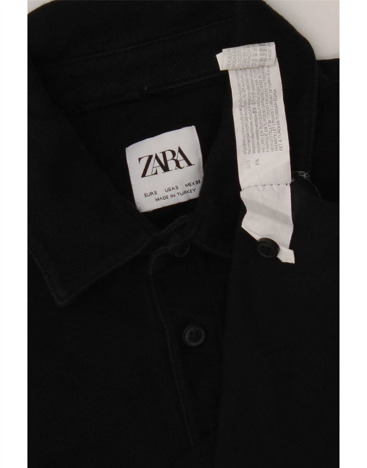 Męska koszulka polo Zara, mała, czarna, bawełniana