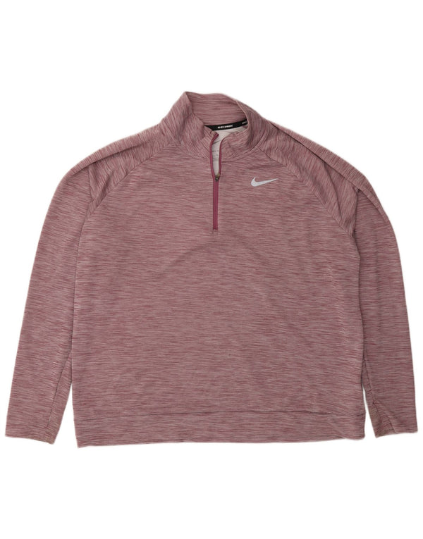 Męska koszulka do biegania Nike z długim rękawem i zamkiem błyskawicznym, XL, czerwona, nakrapiana, sportowa