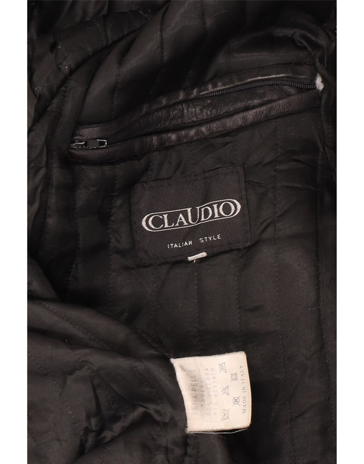 Claudio Męska kurtka skórzana UK 42 XL Czarna skóra