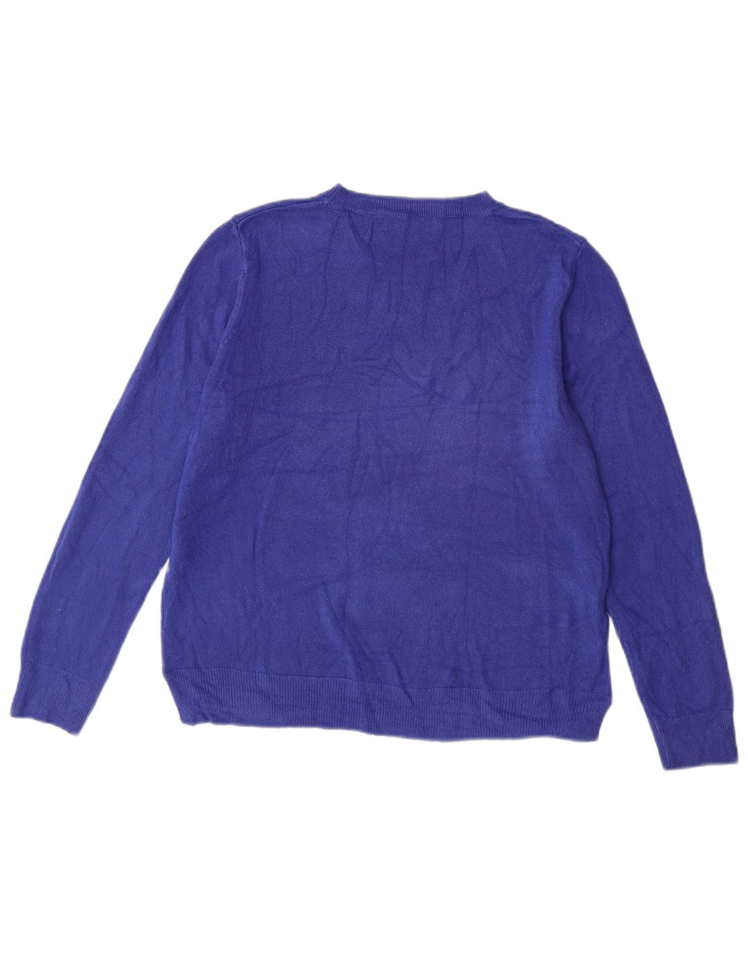 Marks & Spencer Damski sweter z okrągłym dekoltem, UK 14, średni niebieski