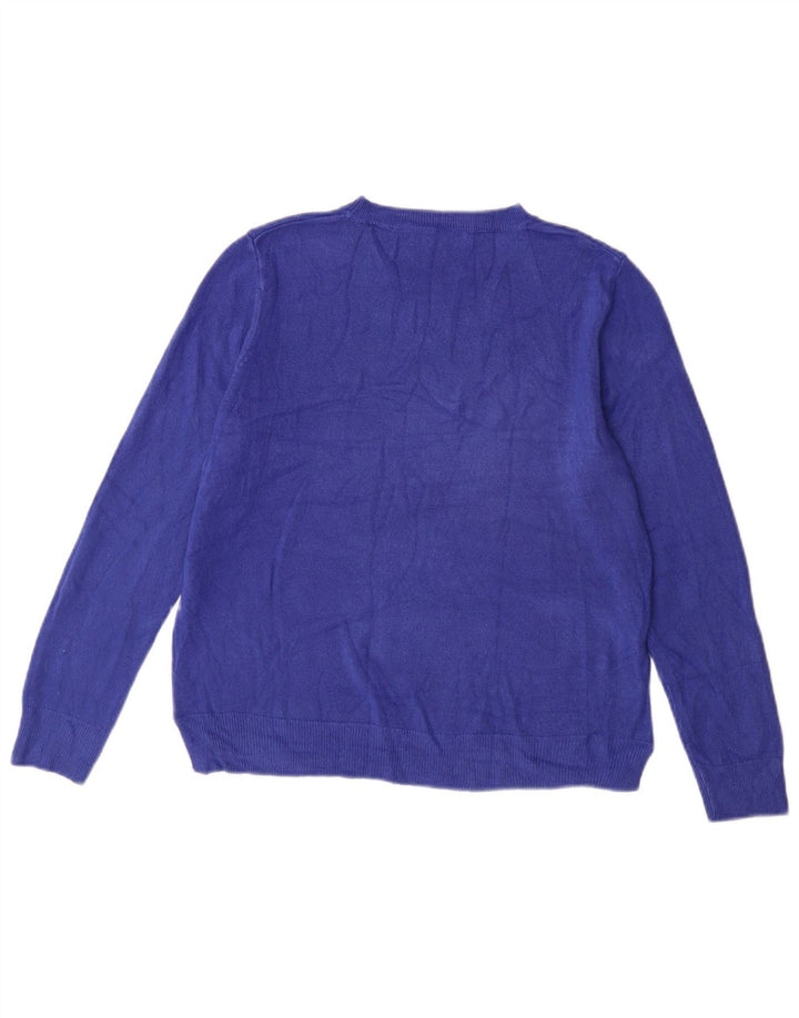 Marks & Spencer Damski sweter z okrągłym dekoltem, UK 14, średni niebieski