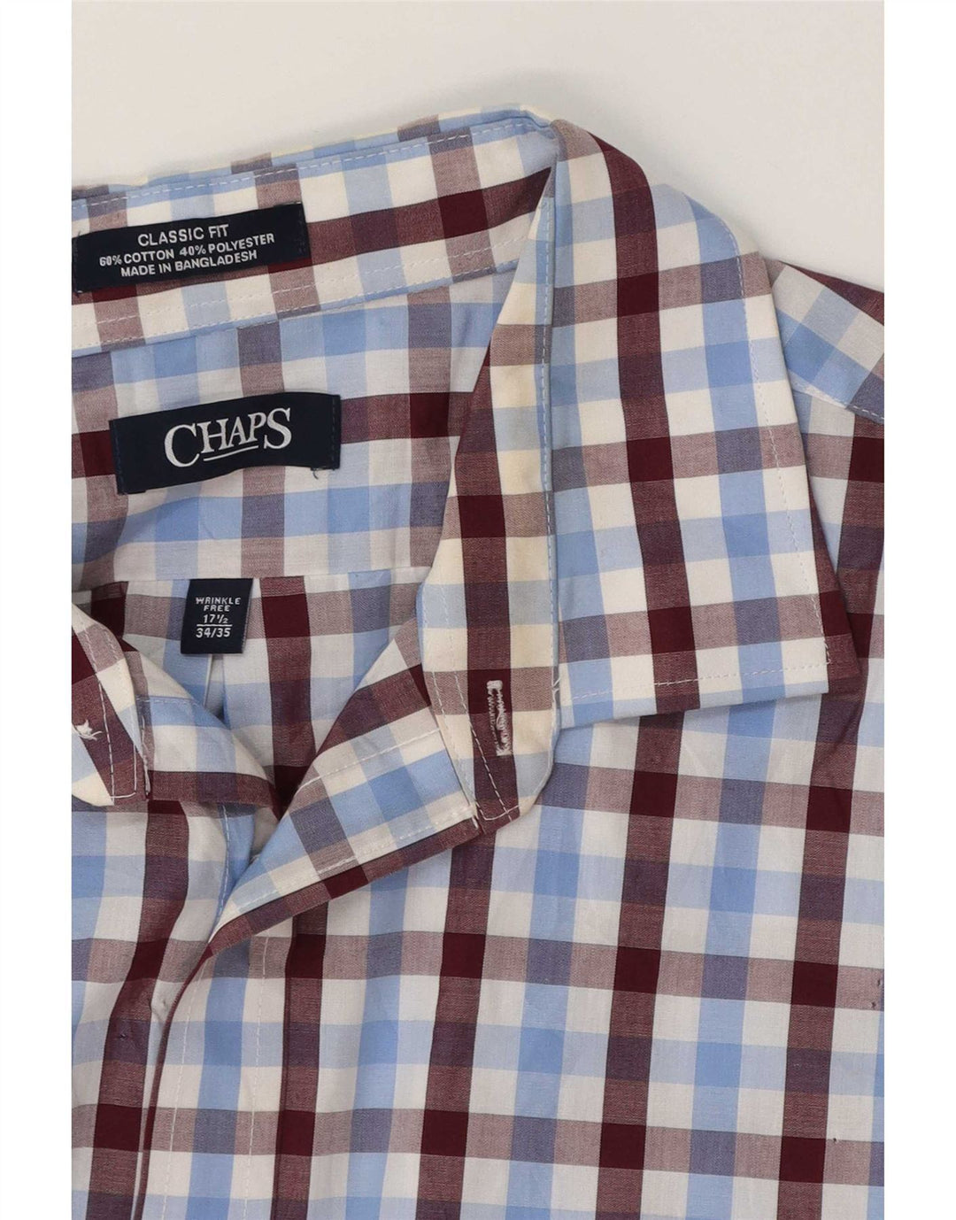 Koszula męska Chaps o klasycznym kroju, rozmiar 17 1/2 XL, bawełniana niebieska kratka