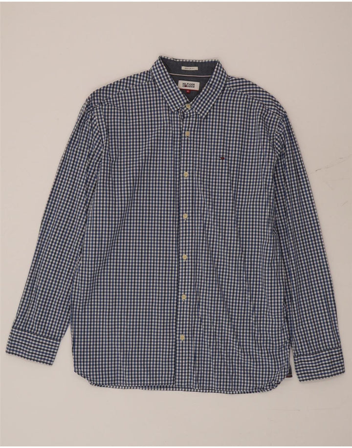 Męska koszula o regularnym kroju Tommy Hilfiger XL, niebieska bawełniana kratka