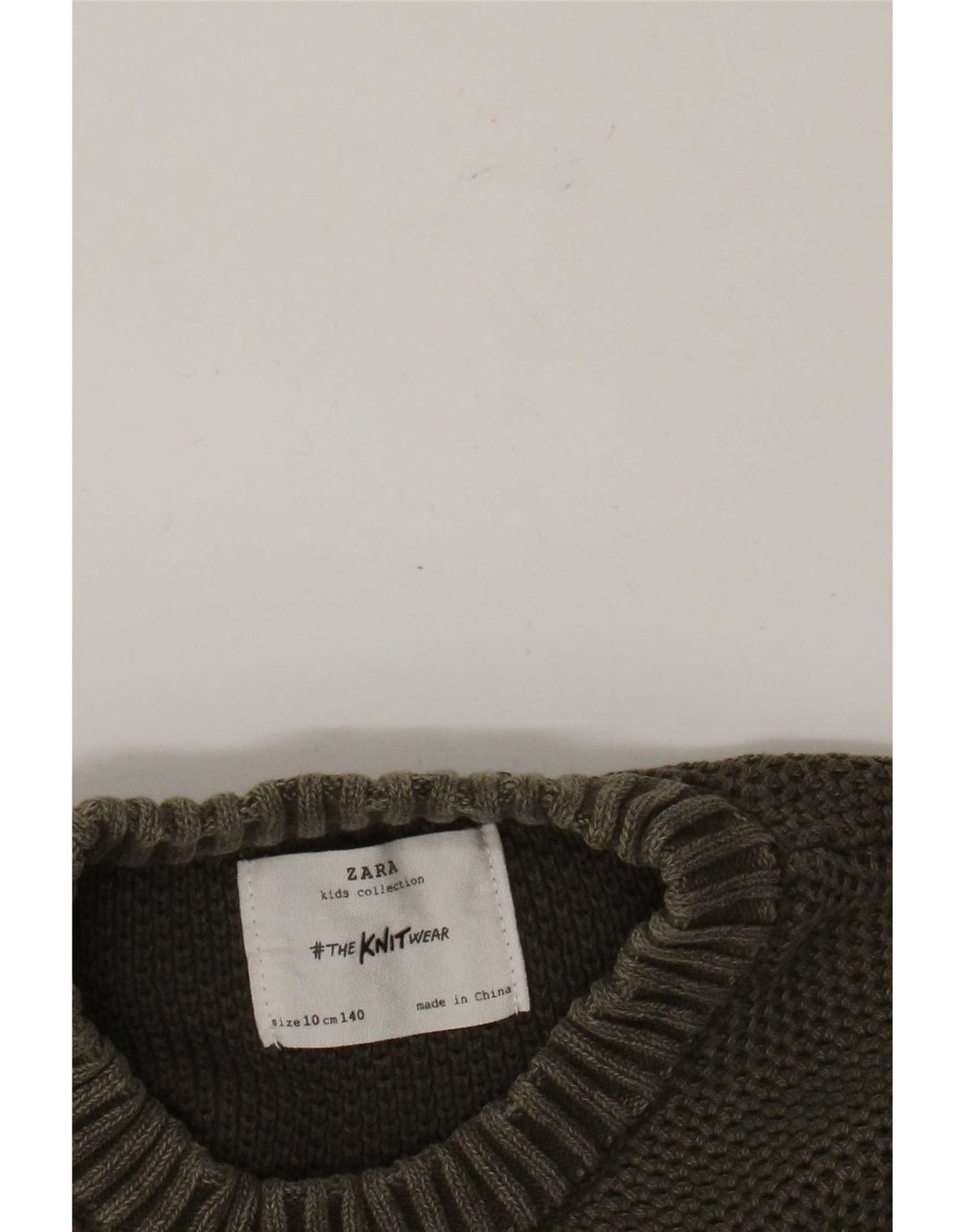 Sweter chłopięcy Zara z okrągłym dekoltem, 9-10 lat, khaki