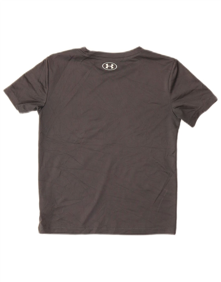 Chłopięcy T-shirt z grafiką UNDER ARMOUR 5-6 lat, szary, poliester
