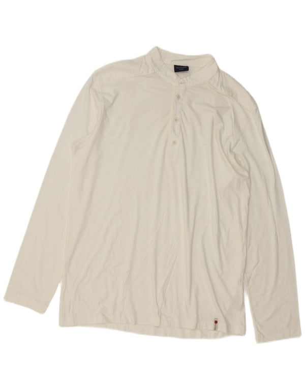 Męska koszulka polo Trussardi z długim rękawem XL, biała bawełna