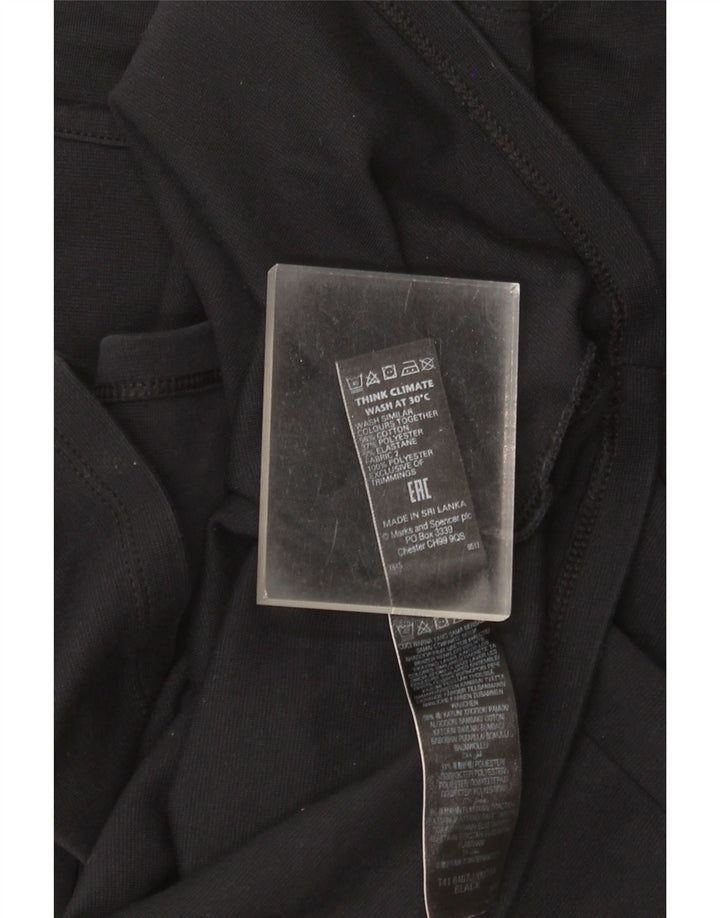 Marks & Spencer Damska tunika z rękawem 3/4, UK 12, średnia czarna bawełna