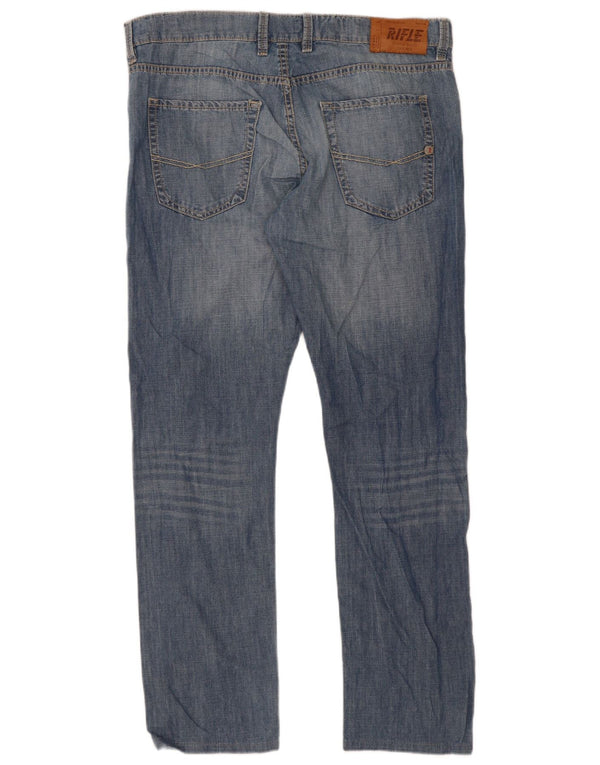 Rifle Mens Slim Jeans W36 L31 Blue Cotton
