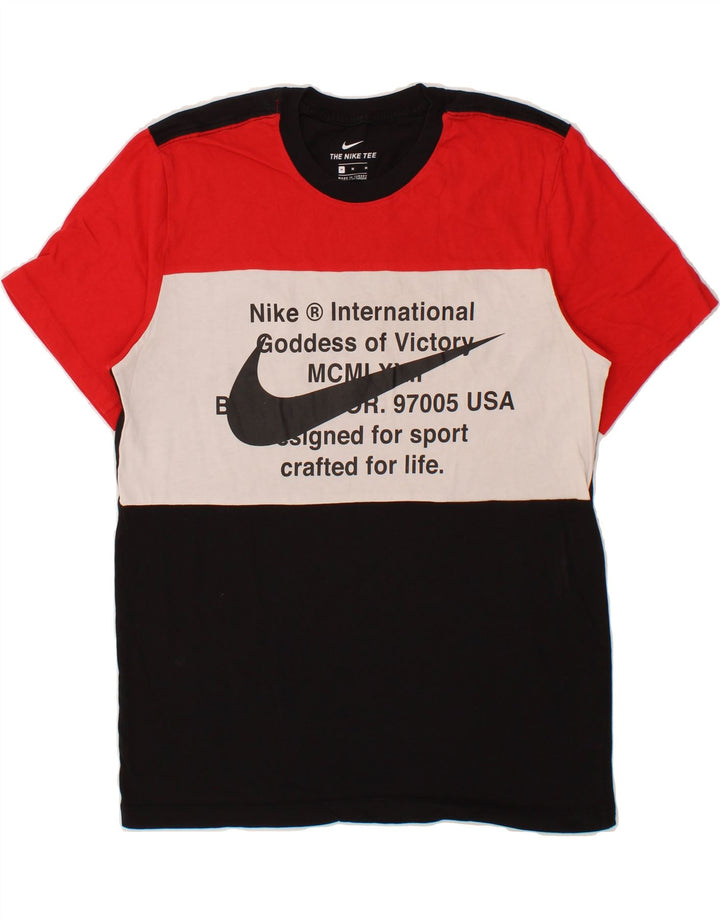 Męski T-shirt NIKE z grafiką, bawełniany, średniej wielkości, w kolorze czarnym