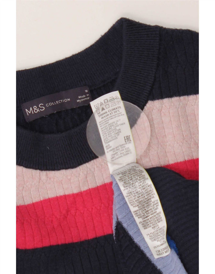 Marks & Spencer Damski sweter z okrągłym dekoltem, UK 16, duży, wielokolorowy