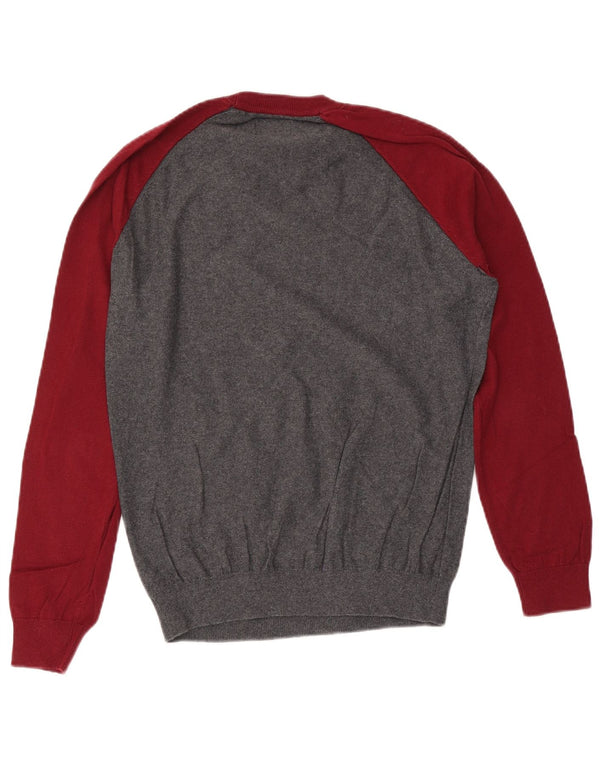 Męski sweter Jack Wills z okrągłym dekoltem, średnioszary, bawełniany w bloki kolorów
