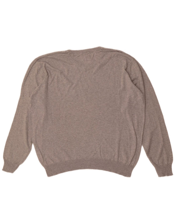 US Polo Assn. Męski sweter z dekoltem w kształcie litery V, XL, szary, nakrapiany