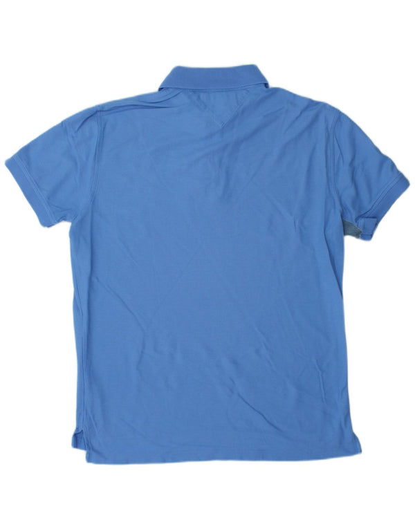 Męska koszulka polo o regularnym kroju TOMMY HILFIGER, duża niebieska