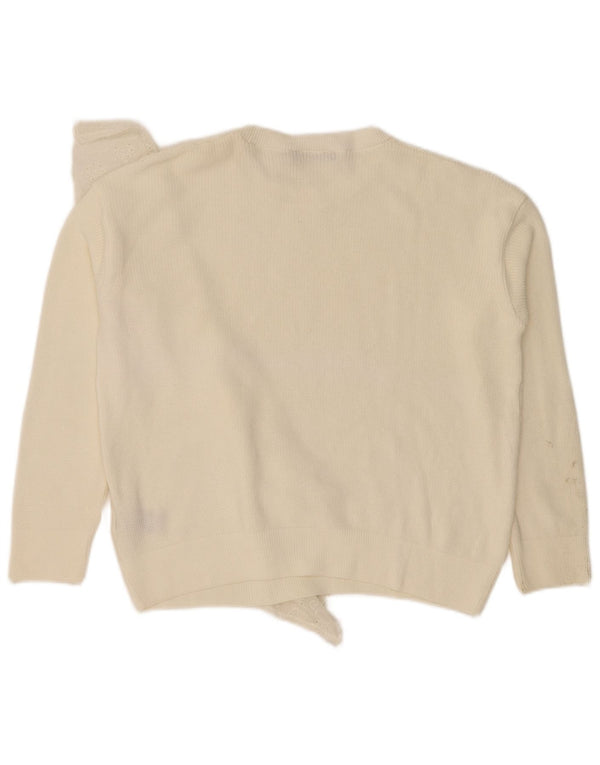 Marks & Spencer Damski sweter z dekoltem w łódkę UK 12 Średni biały