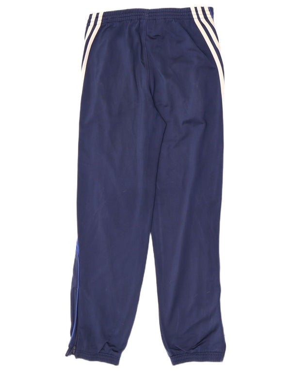 Adidas Boys Tracksuit Trousers Joggers 11-12 Years Navy Blue Colourblock