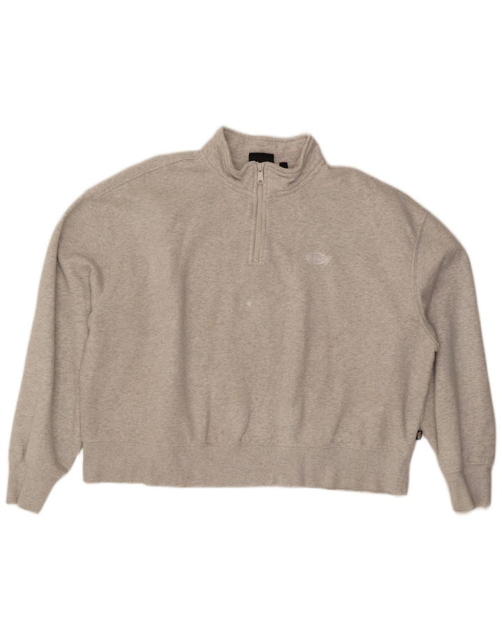 Damski sweter oversize DICKIES z zamkiem błyskawicznym, UK 18 XL, szara bawełna