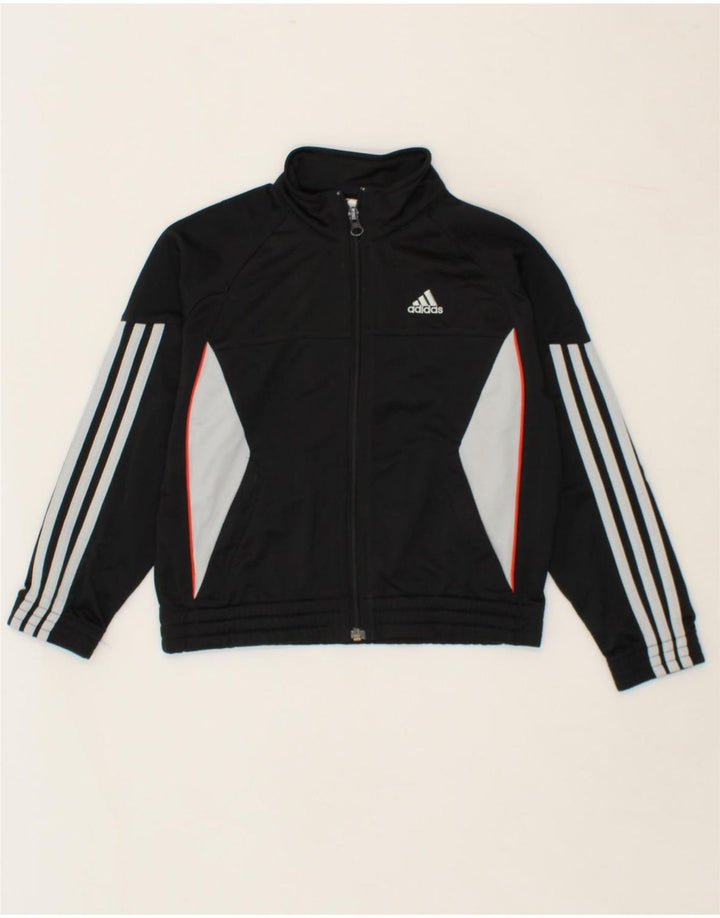 ADIDAS Boys Graphic Tracksuit Top Jacket 5-6 Years Black Colourblock Vintage Adidas and Second-Hand Adidas from Messina Hembry 