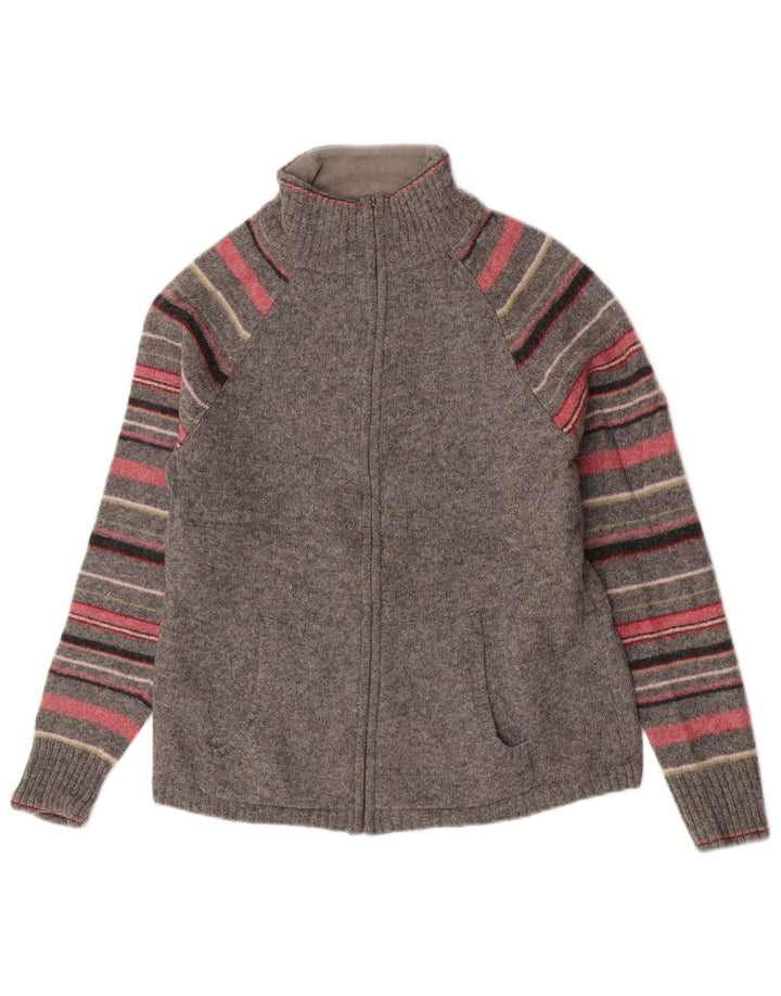 Sweter damski Eddie Bauer UK 12 Średni szary w paski z owczej wełny