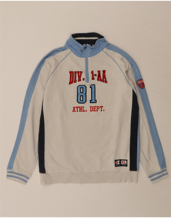 Chłopięcy sweter z grafiką CHAMPION 13-14 lat XL, biały, blok kolorów