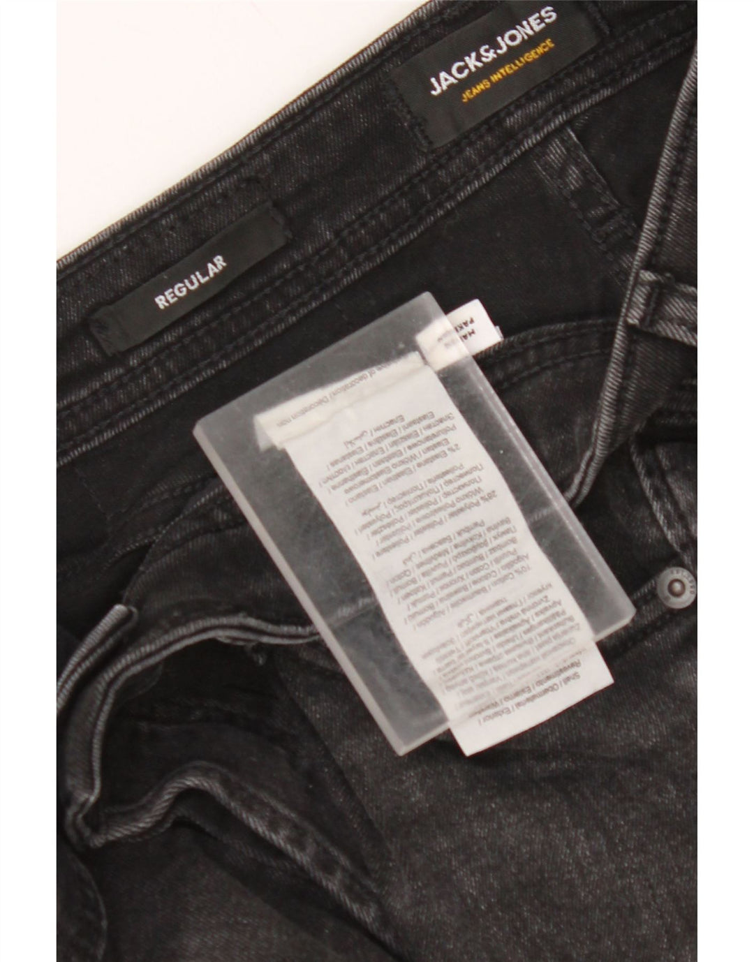 Męskie szorty dżinsowe JACK & JONES z przetarciami W30, średnia czarna bawełna