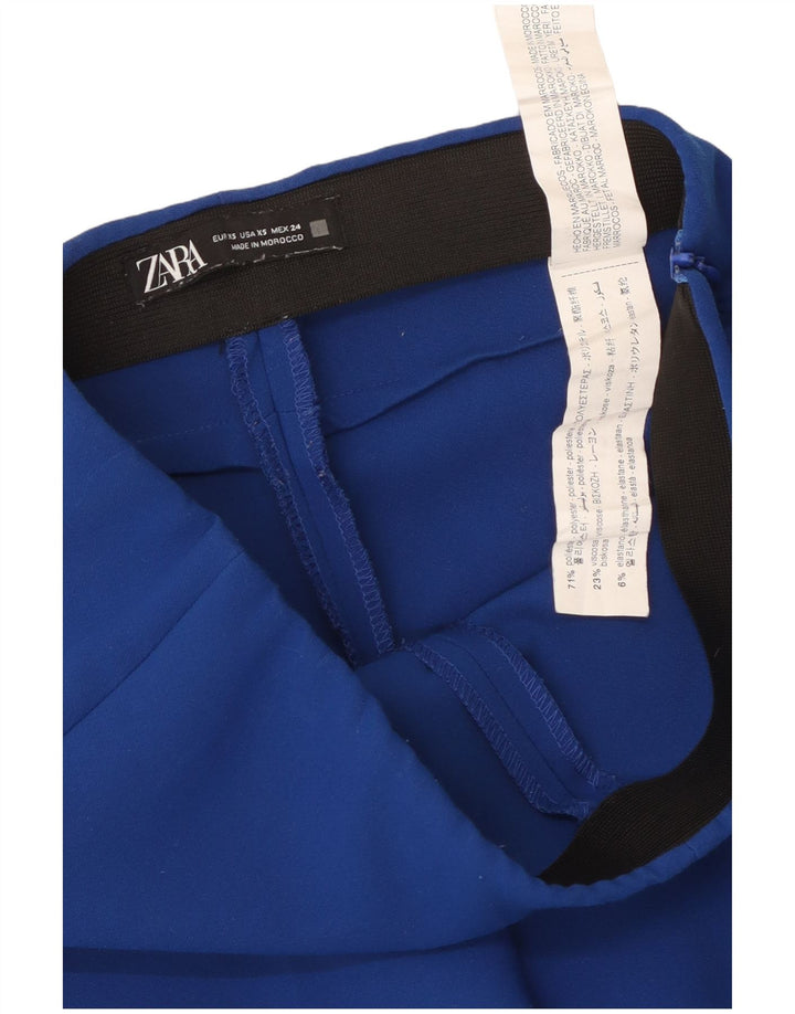 Damskie spodnie typu bootcut Zara XS W24 L26 Niebieski poliester