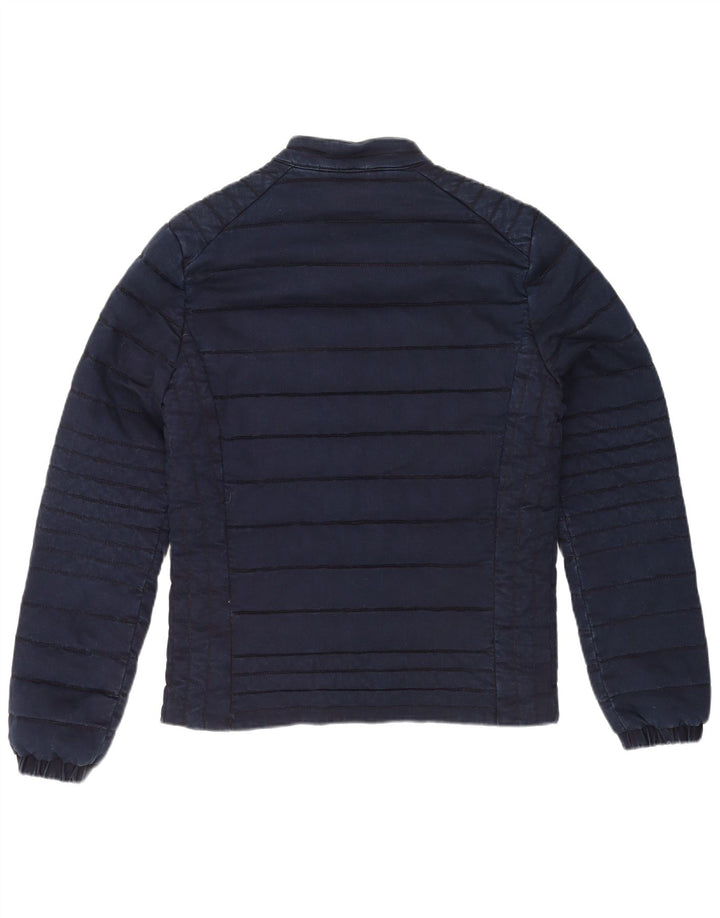 Guess Męska ocieplana kurtka UK 40, duża, granatowa, bawełniana