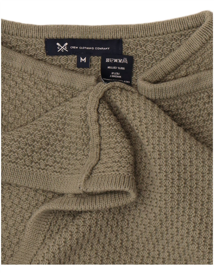 Crew Clothing Damski sweter rozpinany UK 14, średnio zielony, bawełniany