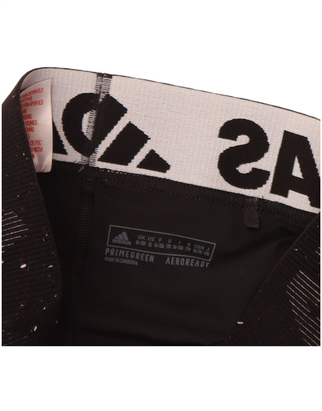 ADIDAS Girls Primegreen Graphic Leggings 14-15 Years  Black Vintage Adidas and Second-Hand Adidas from Messina Hembry 