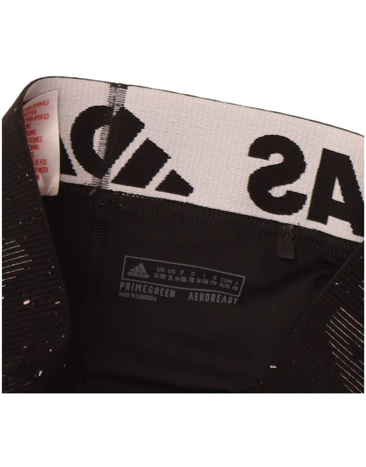 ADIDAS Girls Primegreen Graphic Leggings 14-15 Years  Black Vintage Adidas and Second-Hand Adidas from Messina Hembry 