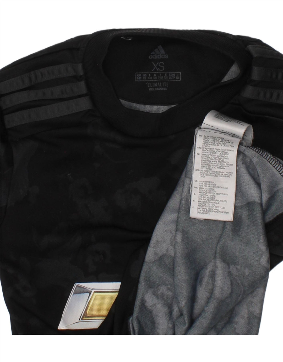 Chłopięca koszulka z grafiką Adidas Top 7-8 lat XS Czarny poliester