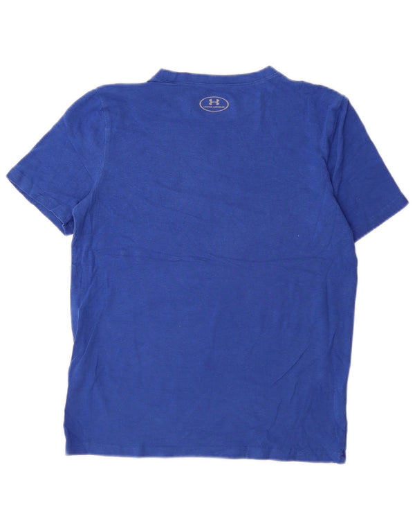 UNDER ARMOUR Dziewczęcy luźny t-shirt na 11-12 lat, duży, niebieski, bawełniany