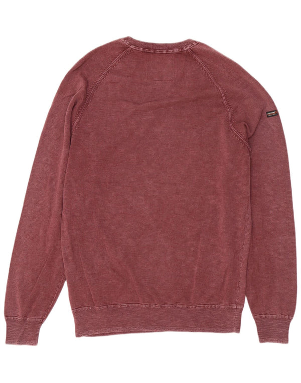 Męski sweter Superdry, duży, bordowy, bawełniany