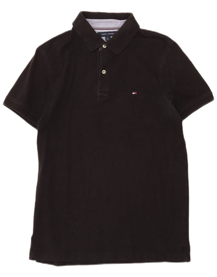 Męska koszulka polo slim fit TOMMY HILFIGER, średnia czarna