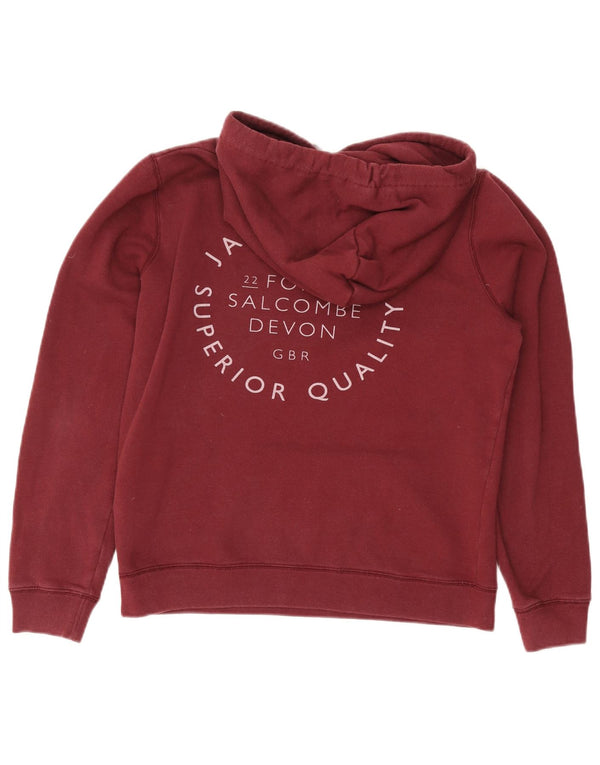 Damski sweter z kapturem i grafiką JACK WILLS UK 12, średnia, bordowa bawełna