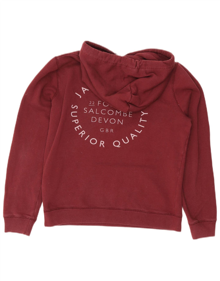 Damski sweter z kapturem i grafiką JACK WILLS UK 12, średnia, bordowa bawełna