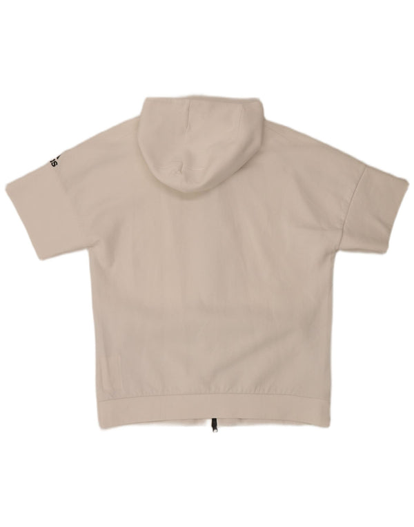 Adidas Męski sweter z krótkim rękawem i zamkiem błyskawicznym XL Off White Cotton Sports