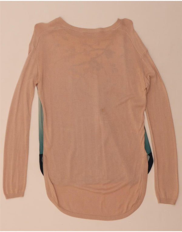 Damski sweter Oasis Oversize z dekoltem w łódkę, UK 6 XS, w różowe kwiaty