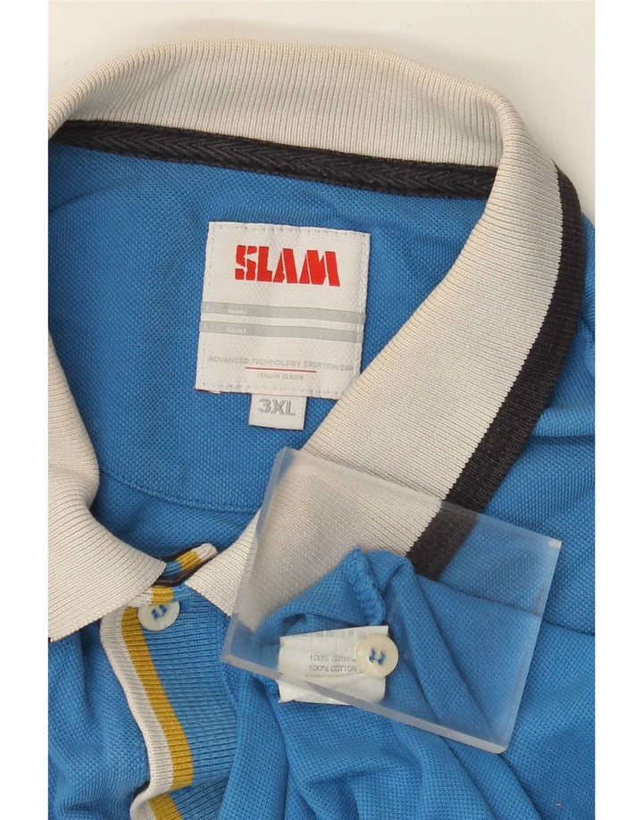 Męska koszulka polo Slam 3XL, niebieska, bawełniana