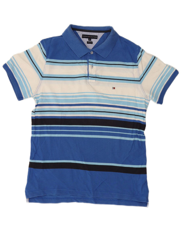 Męska koszulka polo slim fit Tommy Hilfiger XL w niebieskie paski, bawełniana