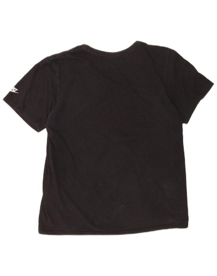 Męski T-shirt Nike o sportowym kroju z grafiką, średni czarny, bawełniany
