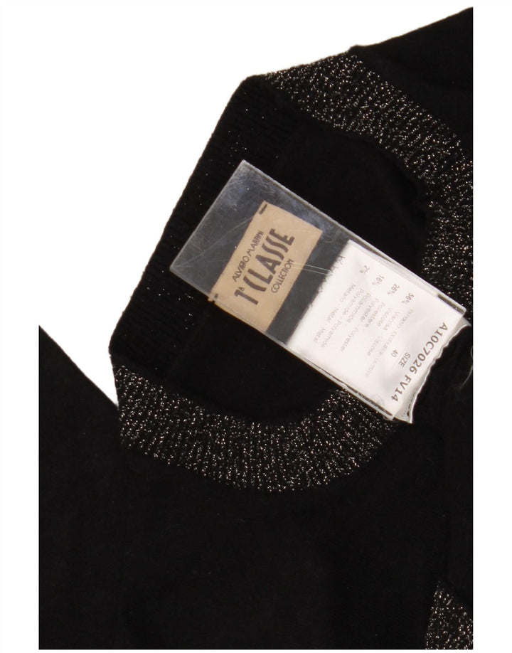 Damski sweter z wycięciem pod szyją ALVIERO MARTINI IT 40 Small Black
