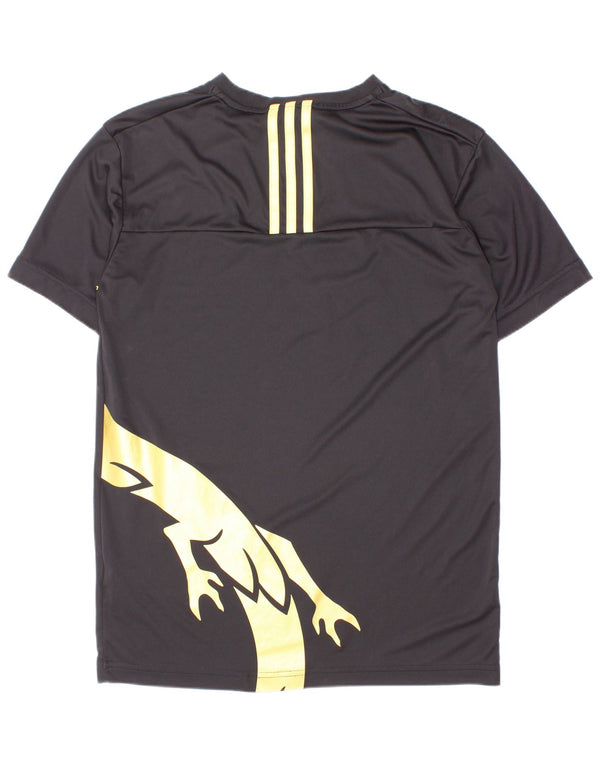 Chłopięca koszulka Adidas Primegreen z grafiką, 11-12 lat, czarny poliester