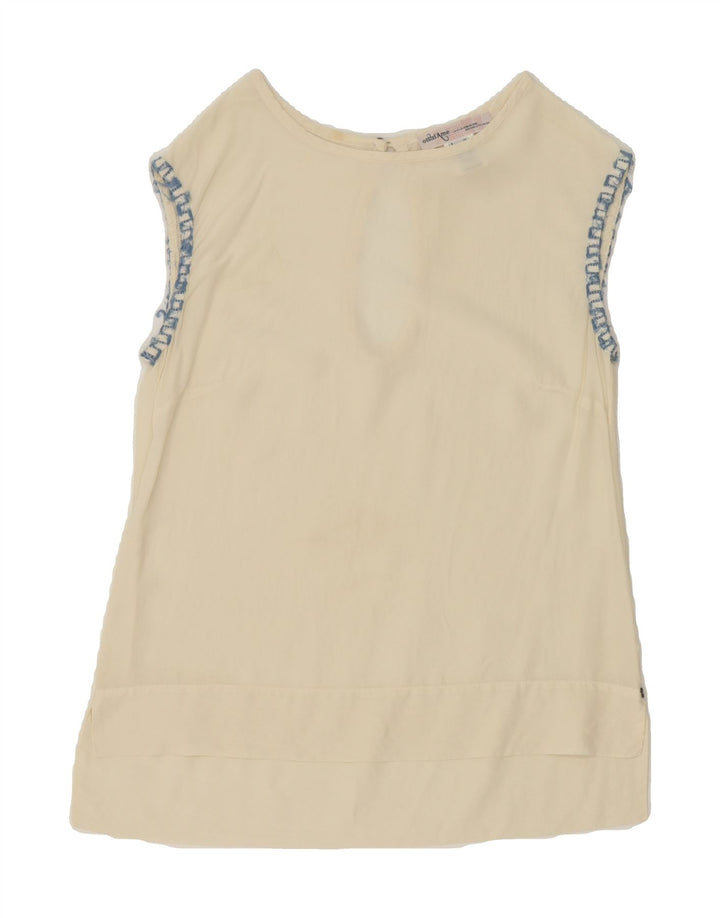 OTTOD'AME Womens Sleeveless Blouse Top UK 10 Small  Beige Linen Vintage Ottod'Ame and Second-Hand Ottod'Ame from Messina Hembry 