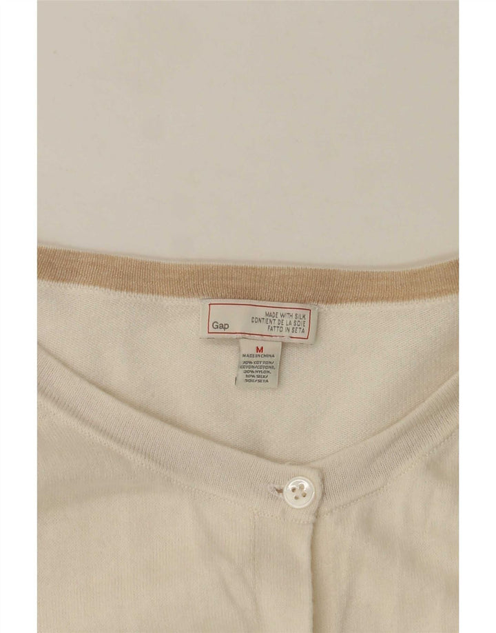 Damski sweter rozpinany Gap UK 12 Medium White Cotton